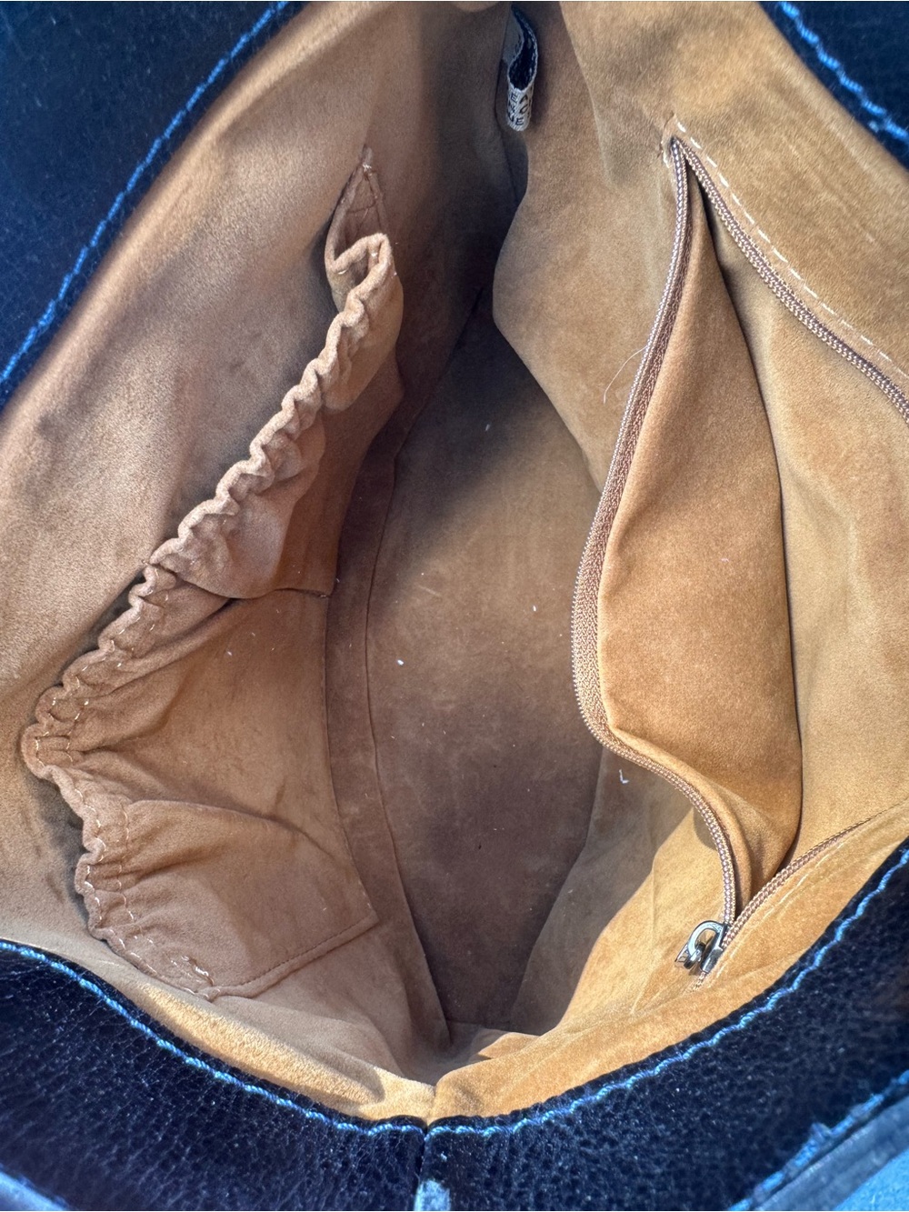 Patricia Nash Navy Floral Leather Tote with Brown Accents - Picture 5 of 5
